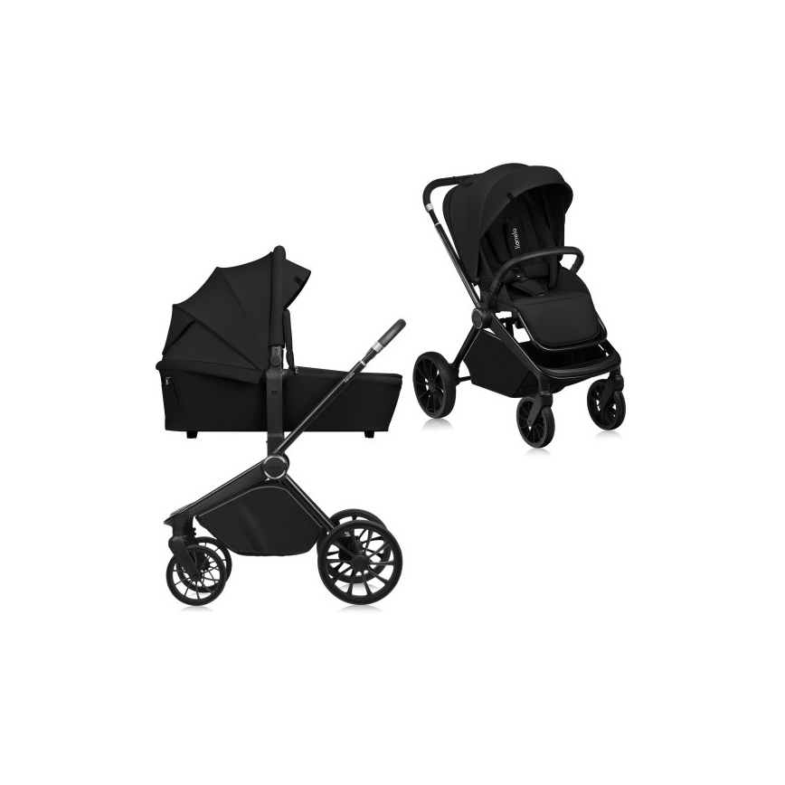 Lionelo - Комбінована коляска 2 в 1 MIKA PLUS Black Onyx