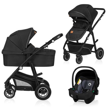 Lionelo - Комбінована коляска 3 в 1 BIANKA Black Onyx