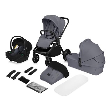 Lionelo - комбінований візок 3 в 1 MIKA PLUS Grey Stone