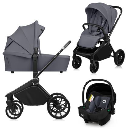 Lionelo - комбінований візок 3 в 1 MIKA PLUS Grey Stone