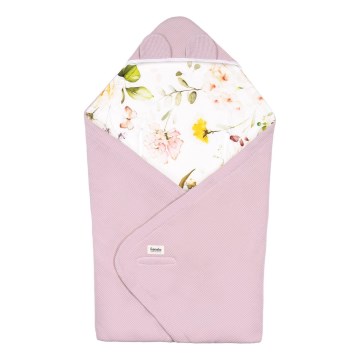 Lionelo - Конверт для автокресла TRAVEL SWADDLE 90×90 см, розовый с цветочным принтом