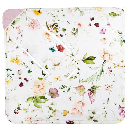 Lionelo - Конверт для автокресла TRAVEL SWADDLE 90×90 см, розовый с цветочным принтом