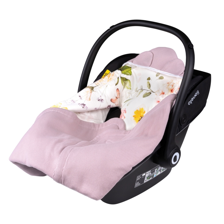 Lionelo - Конверт для автокрісла TRAVEL SWADDLE 90x90 см Рожевий квітковий принт