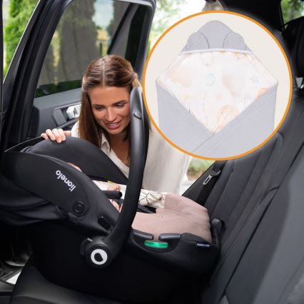 Lionelo - конверт-пеленка для автокресла TRAVEL SWADDLE, 90x90 см, серый Baloon