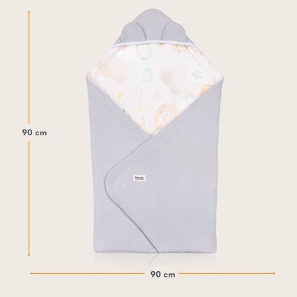 Lionelo - конверт-пеленка для автокресла TRAVEL SWADDLE, 90x90 см, серый Baloon