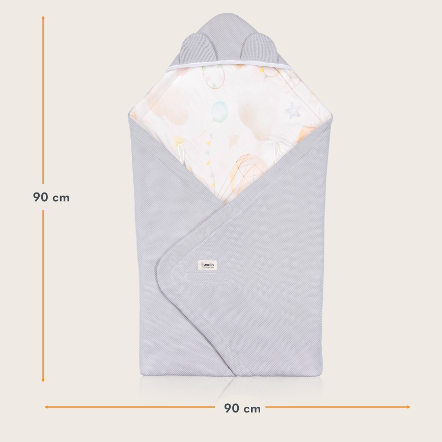 Lionelo - конверт-пеленка для автокресла TRAVEL SWADDLE, 90x90 см, серый Baloon