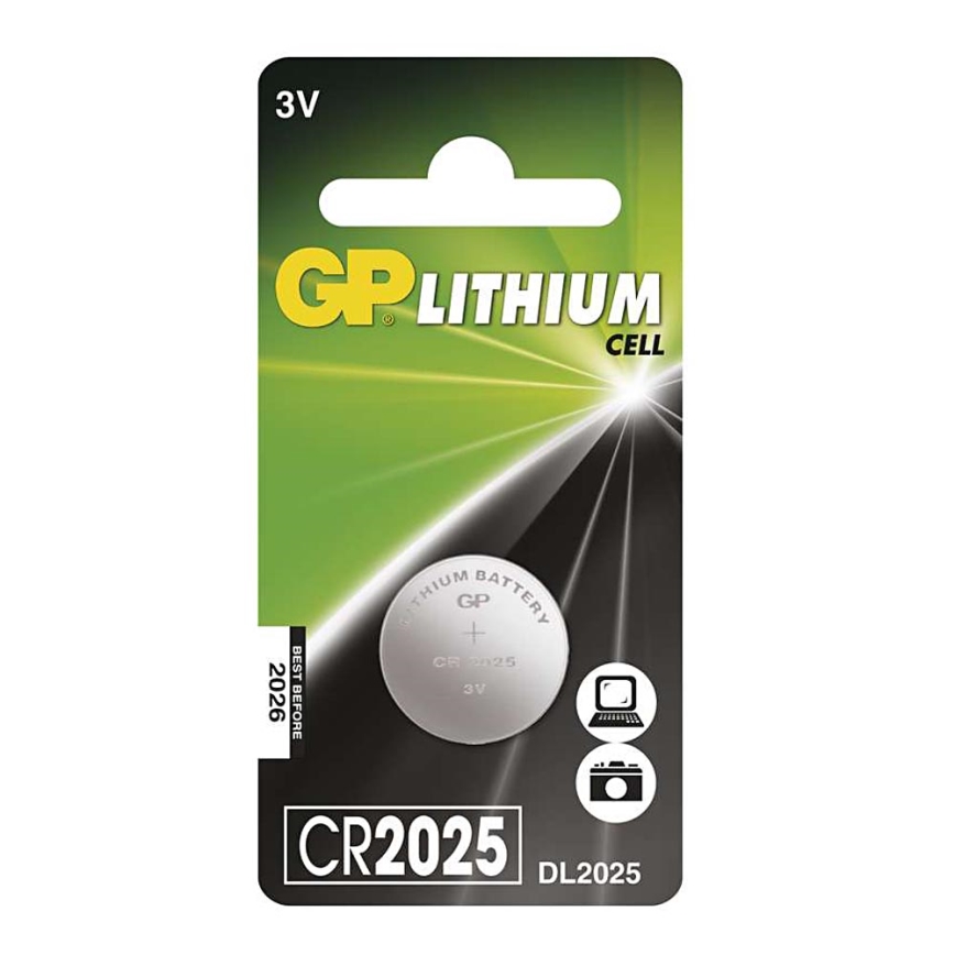 Літієва батарея таблеткового типу CR2025 GP LITHIUM 3V/170 mAh