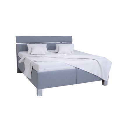 Оббита ліжко з матрацом та місцем для зберігання ALIS 180x200 см світло-сіра