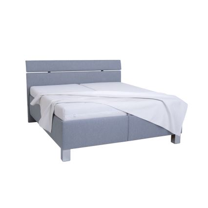 Оббита ліжко з матрацом та місцем для зберігання ALIS 180x200 см світло-сіра