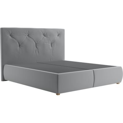 Ліжко з коробом і матрацом та топпером ELEN 160x200 см сірий
