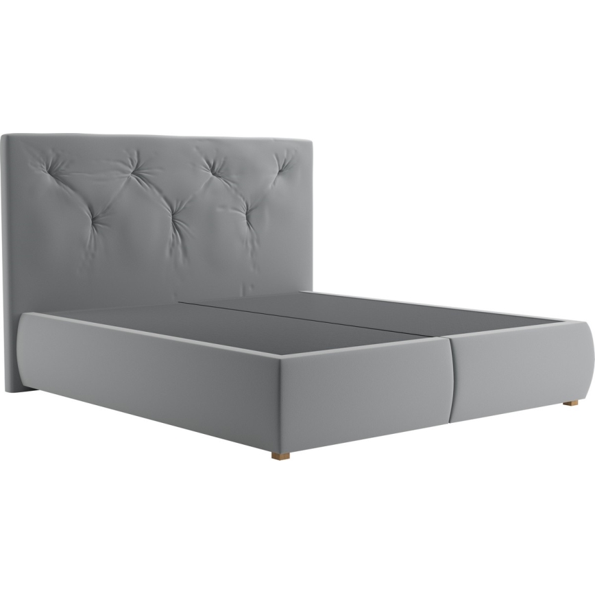 Ліжко з коробом і матрацом та топпером ELEN 160x200 см сірий