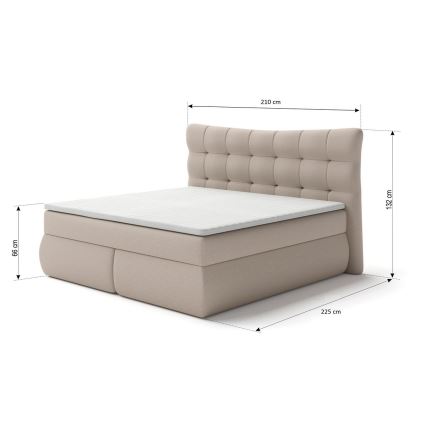 Ліжко з коробом і матрацами та топпером SOFIA 180x200 см бежевий