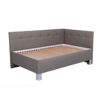Оббита ліжко з матрацом та місцем для зберігання MARIA PETITE 120x200 см, колір тауп