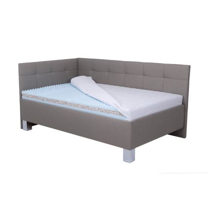 Оббита ліжко з матрацом та місцем для зберігання MARIA PETITE 120x200 см, колір тауп