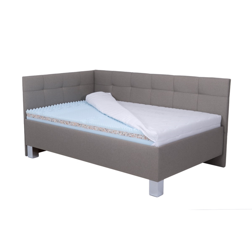 Оббита ліжко з матрацом та місцем для зберігання MARIA PETITE 120x200 см, колір тауп