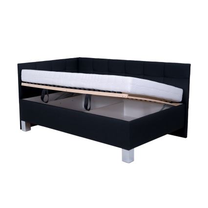 Оббита ліжко з матрацом та місцем для зберігання MARIA PETITE 120x200 см антрацит