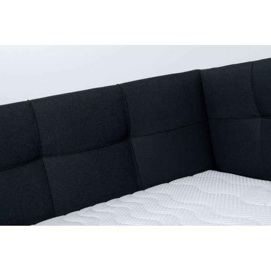 Оббита ліжко з матрацом та місцем для зберігання MARIA PETITE 120x200 см антрацит