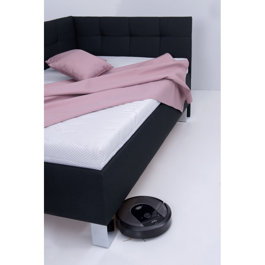 Оббита ліжко з матрацом та місцем для зберігання MARIA PETITE 120x200 см антрацит