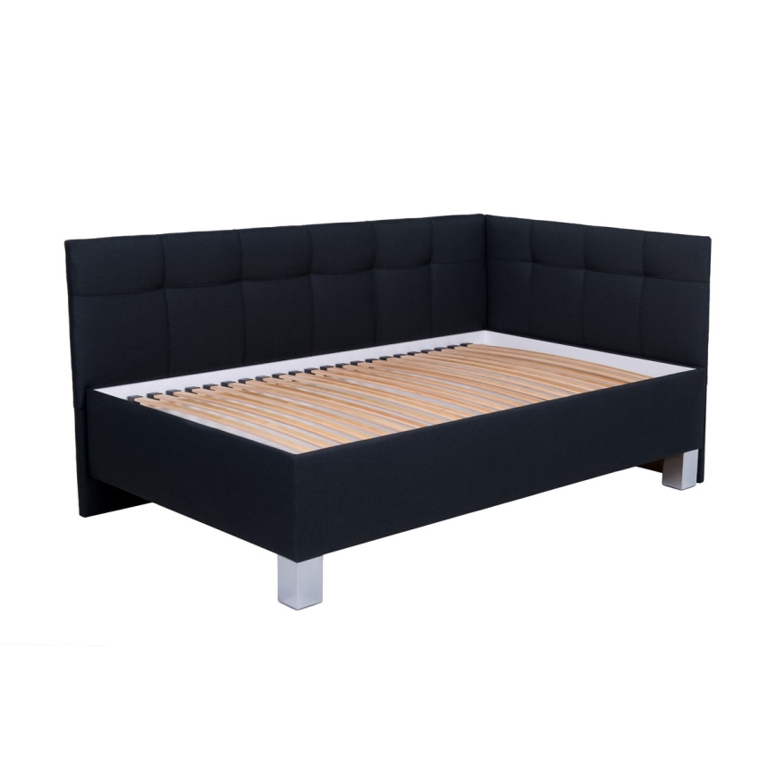Оббита ліжко з матрацом та місцем для зберігання MARIA PETITE 120x200 см антрацит