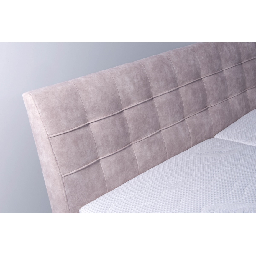Оббита ліжко з матрацом та місцем для зберігання VIOLET 160x200 см бежевий