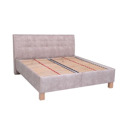 Оббита ліжко з матрацом та місцем для зберігання VIOLET 160x200 см бежевий