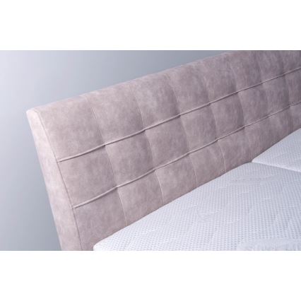 Оббита ліжко з матрацом та місцем для зберігання VIOLET 180x200 см бежевого кольору