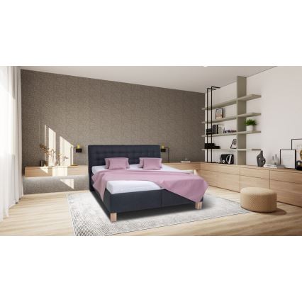 Оббита ліжко з матрацом та місцем для зберігання VIOLET 180x200 см антрацит