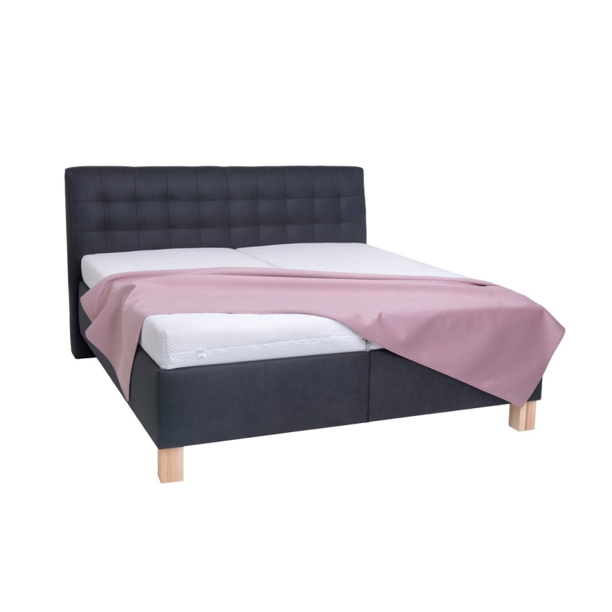 Оббита ліжко з матрацом та місцем для зберігання VIOLET 180x200 см антрацит