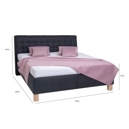 Оббита ліжко з матрацом та місцем для зберігання VIOLET 180x200 см антрацит