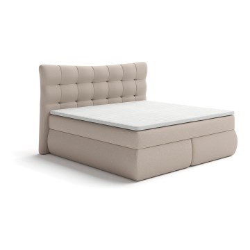Ліжко з коробом і матрацами та топпером SOFIA 180x200 см бежевий