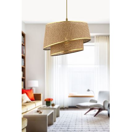 Люстра BARETTE 1xE27/60W/230V кафяво/златно
