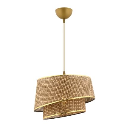Люстра BARETTE 1xE27/60W/230V кафяво/златно