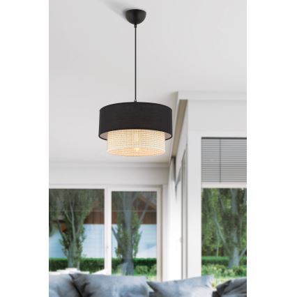 Люстра ECHO 1xE27/60W/230V черный/кремовый