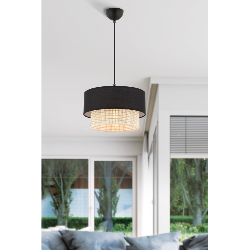 Люстра ECHO 1xE27/60W/230V черный/кремовый