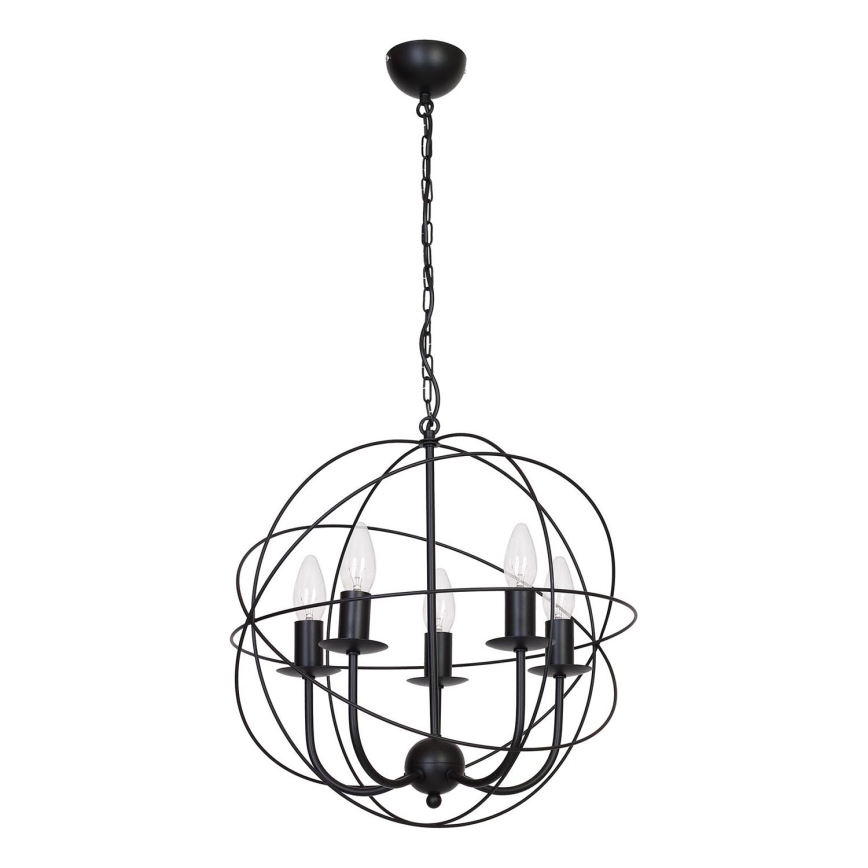 Люстра GLOBE 5 5xE14/60W чорний