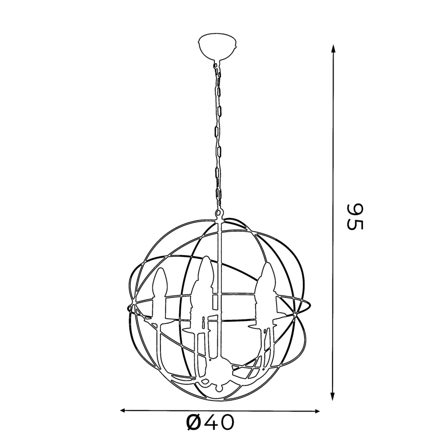Люстра GLOBE 5 5xE14/60W чорний