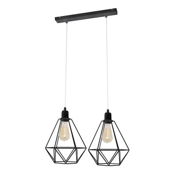 Люстра KARO 2xE27/15W/230V чорний