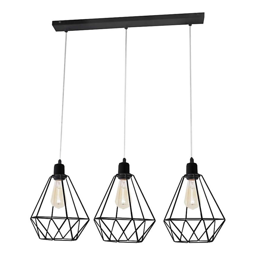 Люстра KARO 3xE27/15W/230V чорний