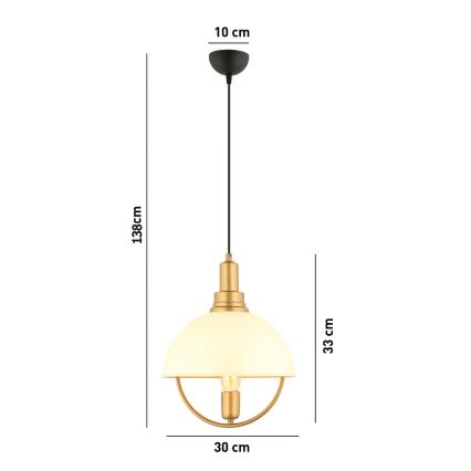 Люстра MONZA 1xE27/40W/230V диаметр 30 см кремовая/золотая