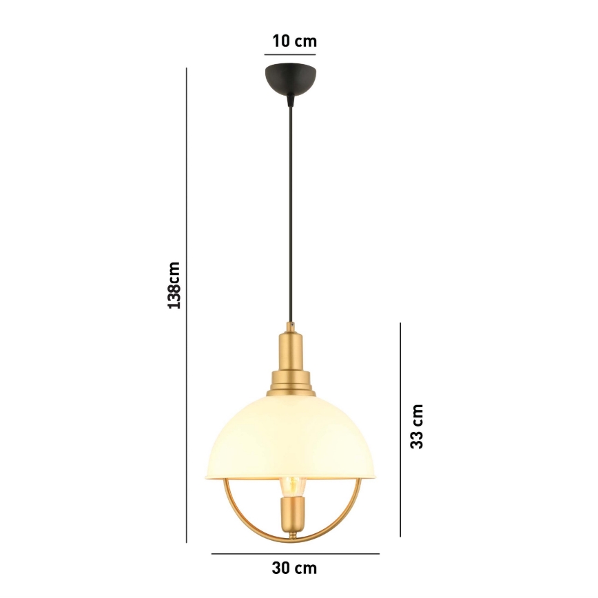 Люстра MONZA 1xE27/40W/230V диаметр 30 см кремовая/золотая