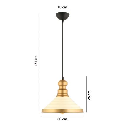 Люстра MONZA 1xE27/40W/230V пр. 30 см кремова/золота