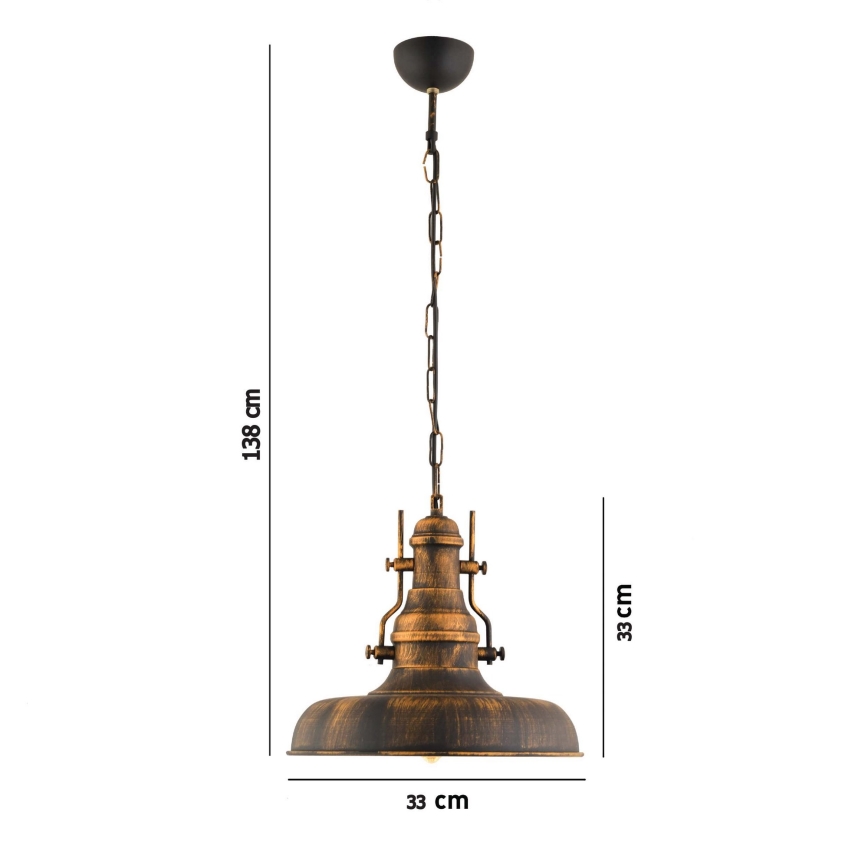 Люстра на цепи 1xE27/40W/230V бронзовый