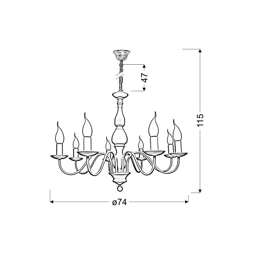 Люстра на цепи BELLAGIO 8xE14/40W/230V