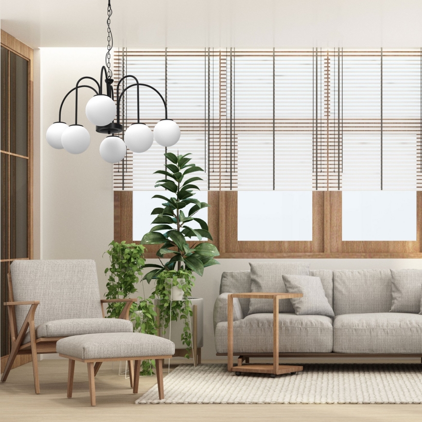 Люстра на цепи CAMBRIDGE 6xE14/60W/230V черная