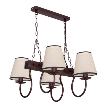 Люстра на цепи CARIN 4xE14/60W/230V сосна