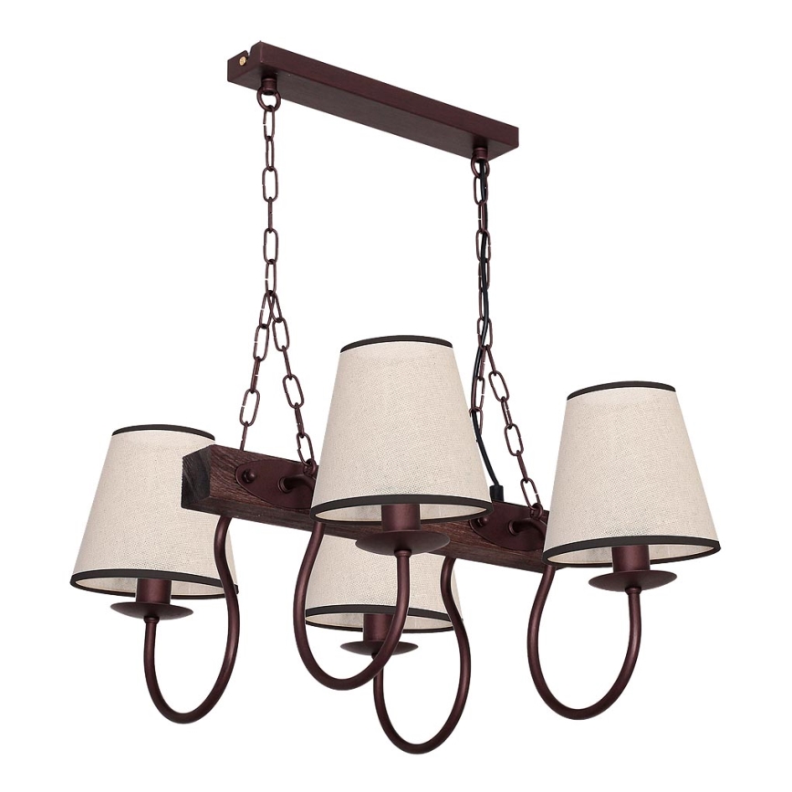 Люстра на цепи CARIN 4xE14/60W/230V сосна