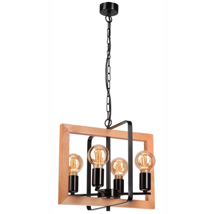 Люстра на цепи CEDRIC 4xE27/60W/230V бук/коричневый