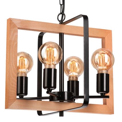 Люстра на цепи CEDRIC 4xE27/60W/230V бук/коричневый