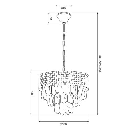 Люстра на цепи CHARLIZE 4xE14/10W/230V золотая