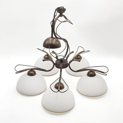 Люстра на цепи COBRA 5xE27/60Вт/230В бронза/патина